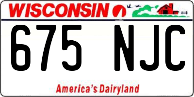WI license plate 675NJC