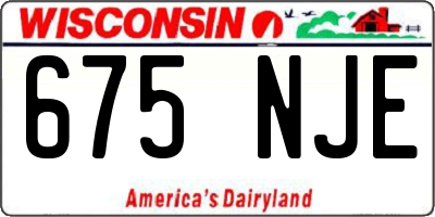 WI license plate 675NJE