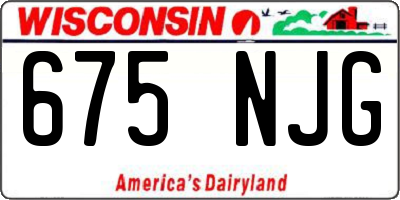 WI license plate 675NJG