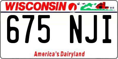 WI license plate 675NJI