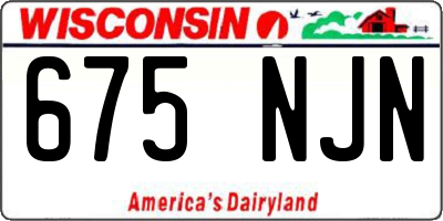 WI license plate 675NJN