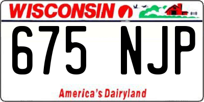 WI license plate 675NJP