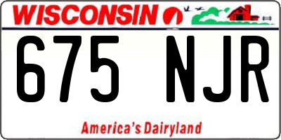 WI license plate 675NJR