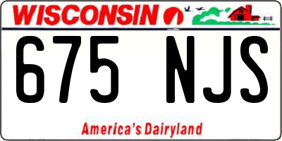 WI license plate 675NJS