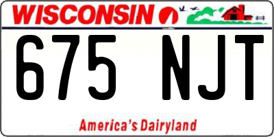 WI license plate 675NJT