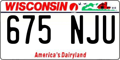 WI license plate 675NJU
