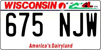 WI license plate 675NJW