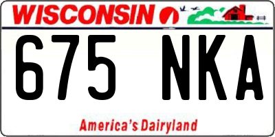 WI license plate 675NKA
