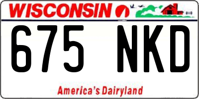 WI license plate 675NKD