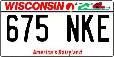 WI license plate 675NKE