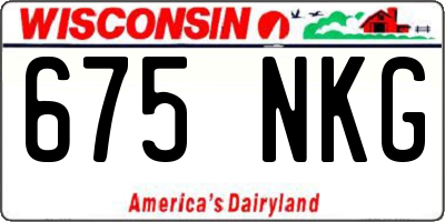 WI license plate 675NKG