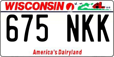 WI license plate 675NKK