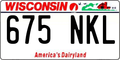 WI license plate 675NKL
