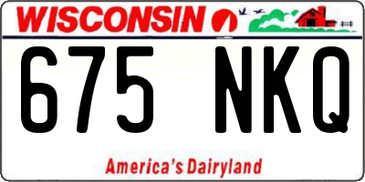 WI license plate 675NKQ