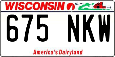 WI license plate 675NKW