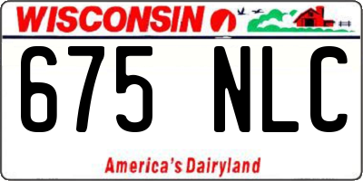 WI license plate 675NLC
