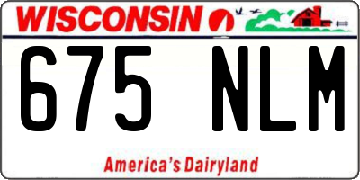 WI license plate 675NLM