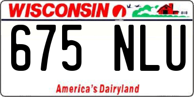 WI license plate 675NLU
