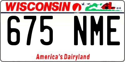 WI license plate 675NME