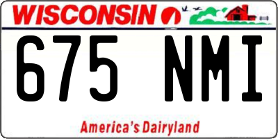 WI license plate 675NMI