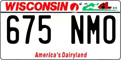 WI license plate 675NMO