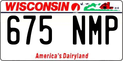 WI license plate 675NMP