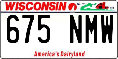 WI license plate 675NMW