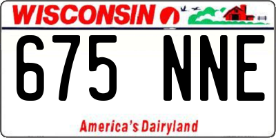 WI license plate 675NNE