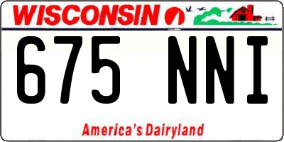 WI license plate 675NNI