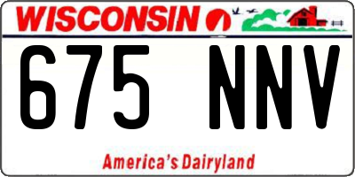 WI license plate 675NNV