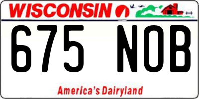 WI license plate 675NOB