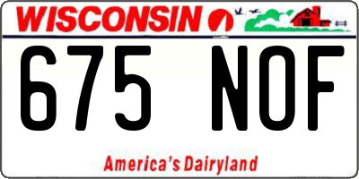 WI license plate 675NOF