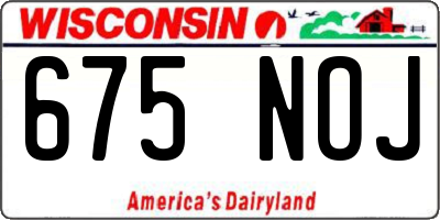 WI license plate 675NOJ