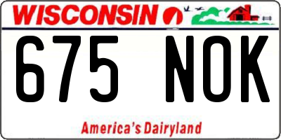 WI license plate 675NOK