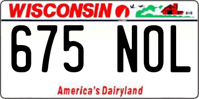 WI license plate 675NOL