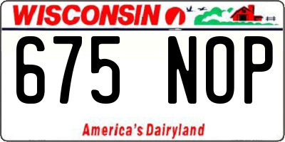 WI license plate 675NOP