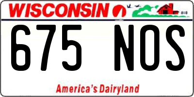 WI license plate 675NOS