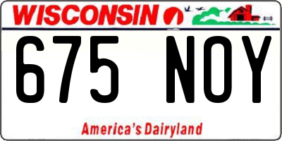 WI license plate 675NOY