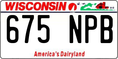 WI license plate 675NPB