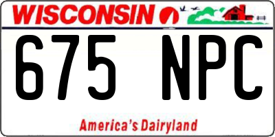 WI license plate 675NPC