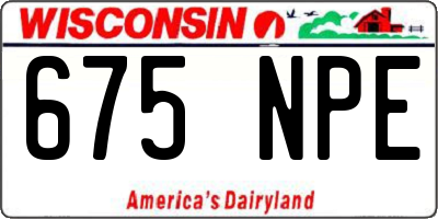 WI license plate 675NPE