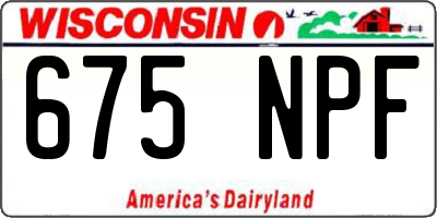 WI license plate 675NPF
