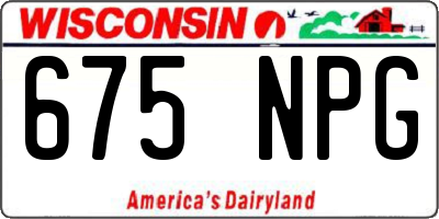 WI license plate 675NPG