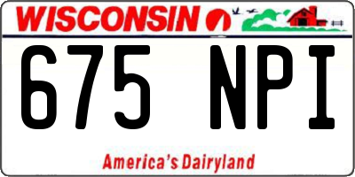 WI license plate 675NPI