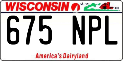 WI license plate 675NPL