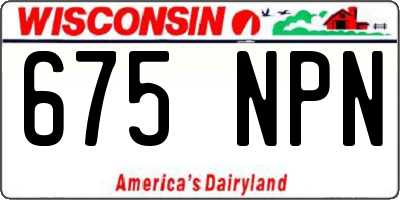 WI license plate 675NPN