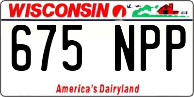WI license plate 675NPP