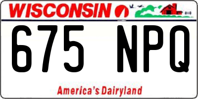 WI license plate 675NPQ
