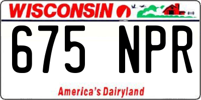 WI license plate 675NPR