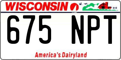 WI license plate 675NPT